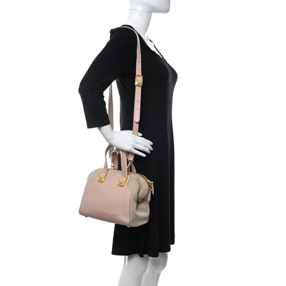Fendi Vitello Elite Canvas Small Chameleon Tote Beige Cipria 2 of 12