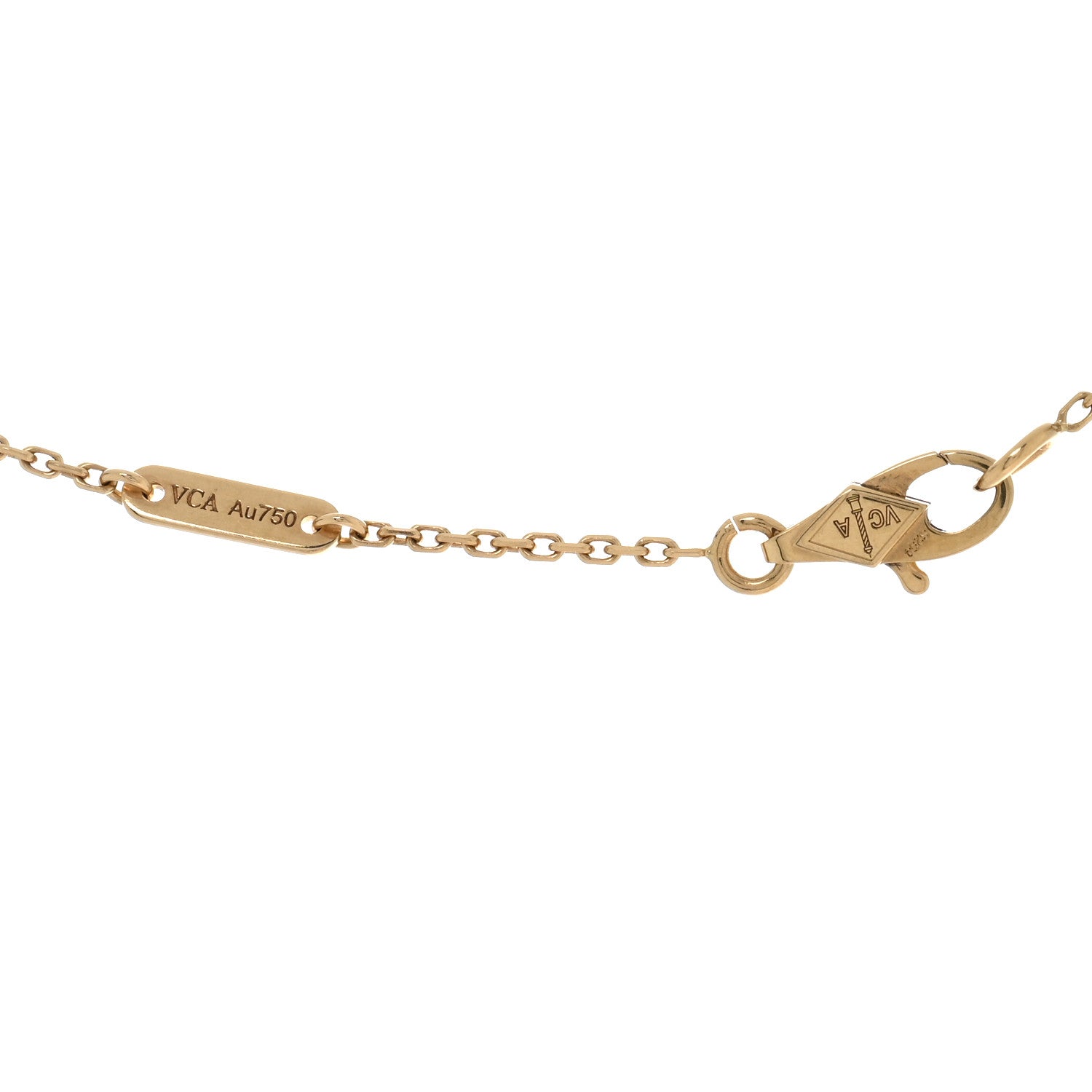 Van Cleef & Arpels 18K Yellow Gold Mother of Pearl Sweet Alhambra Pendant Necklace 4 of 5