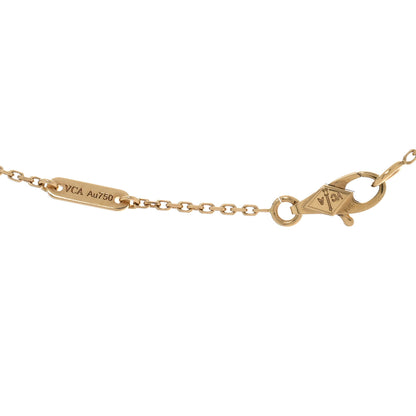Van Cleef & Arpels 18K Yellow Gold Mother of Pearl Sweet Alhambra Pendant Necklace 4 of 5