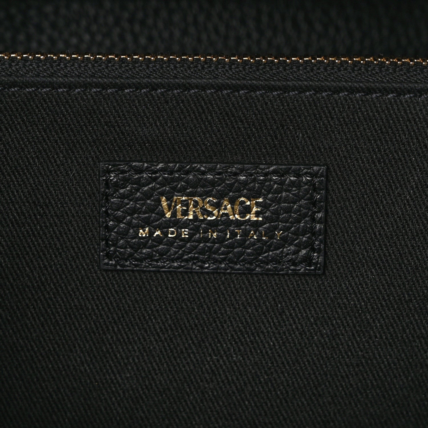 Versace Grained Calfskin Virtus Wallet On Chain Black 6 of 8