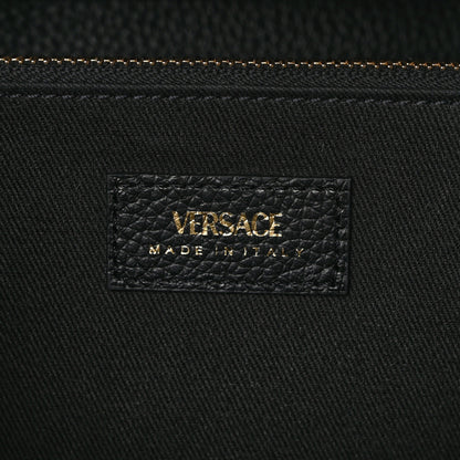 Versace Grained Calfskin Virtus Wallet On Chain Black 6 of 8