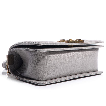 Chanel Caviar Quilted Small Boy Flap Light Grey 4 of 9