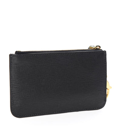 Fendi Vitello Elite Crystal Monster Eyes Coin Pouch Key Case Black Cedro 3 of 8