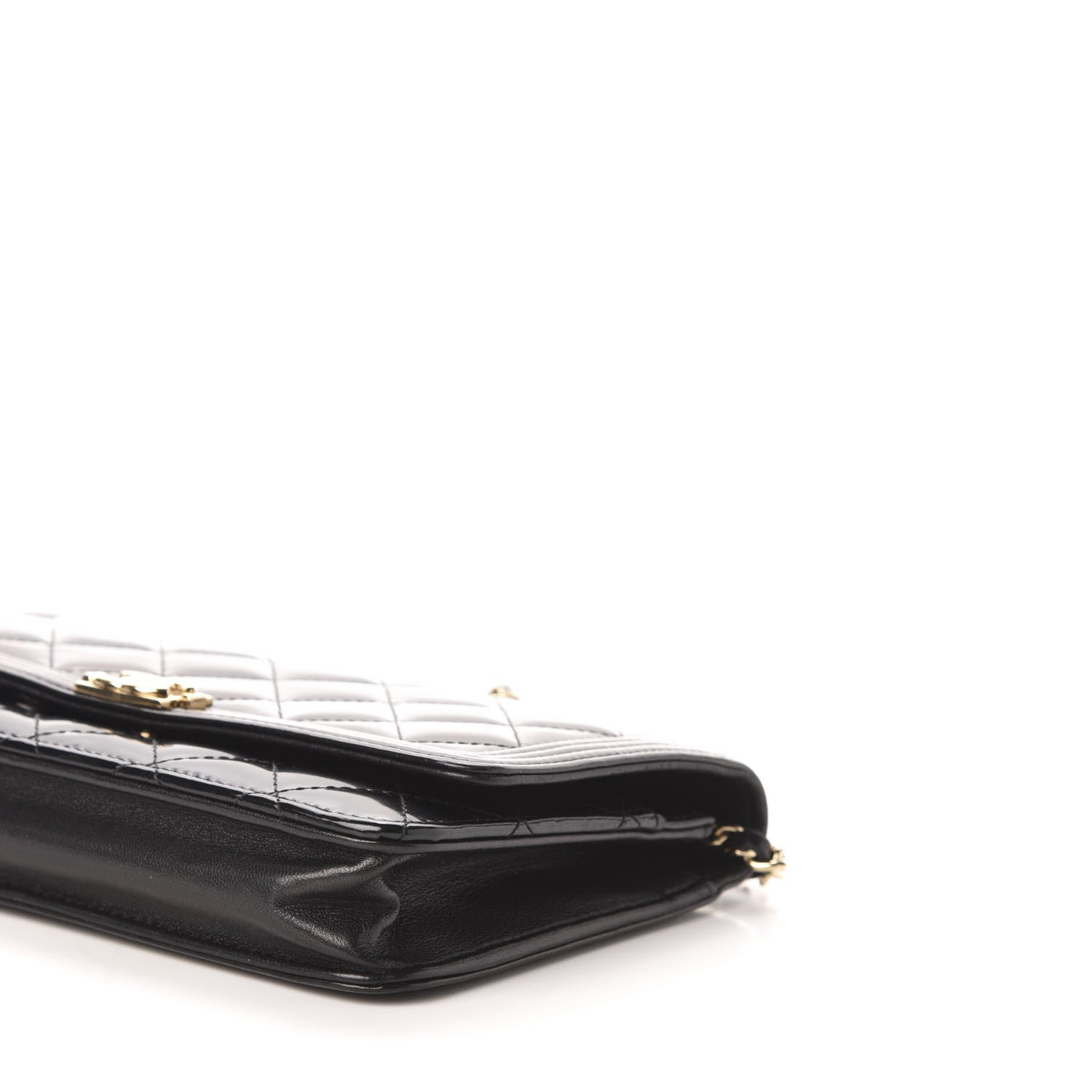 Chanel Glazed Calfskin Quilted Boy Wallet On Chain WOC Black 11 of 13