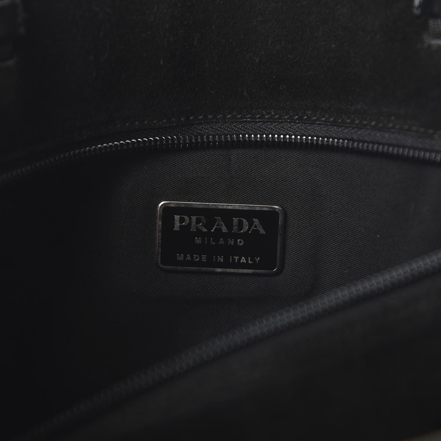 Prada Vitello Lux Logo Tote Black 8 of 10