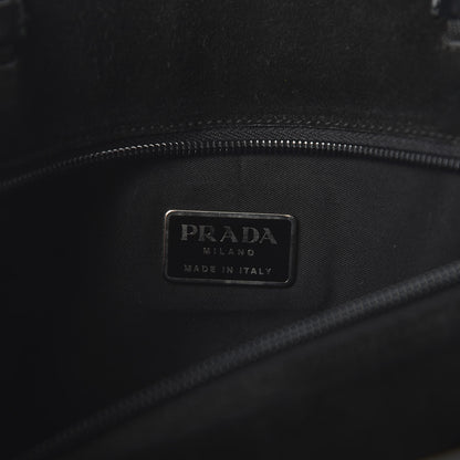 Prada Vitello Lux Logo Tote Black 8 of 10