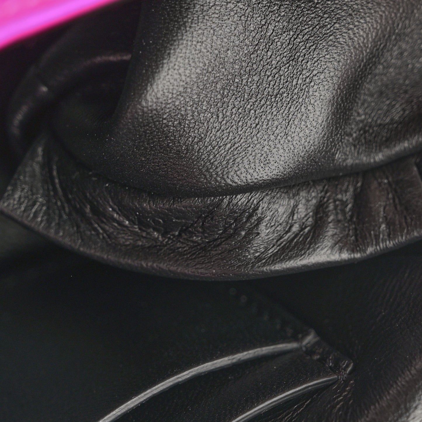 Satin Mini Label Chain Shoulder Bag Hot Pink