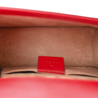 Gucci Calfskin Mini Sylvie Top Handle Bag Hibiscus Red 5 of 11