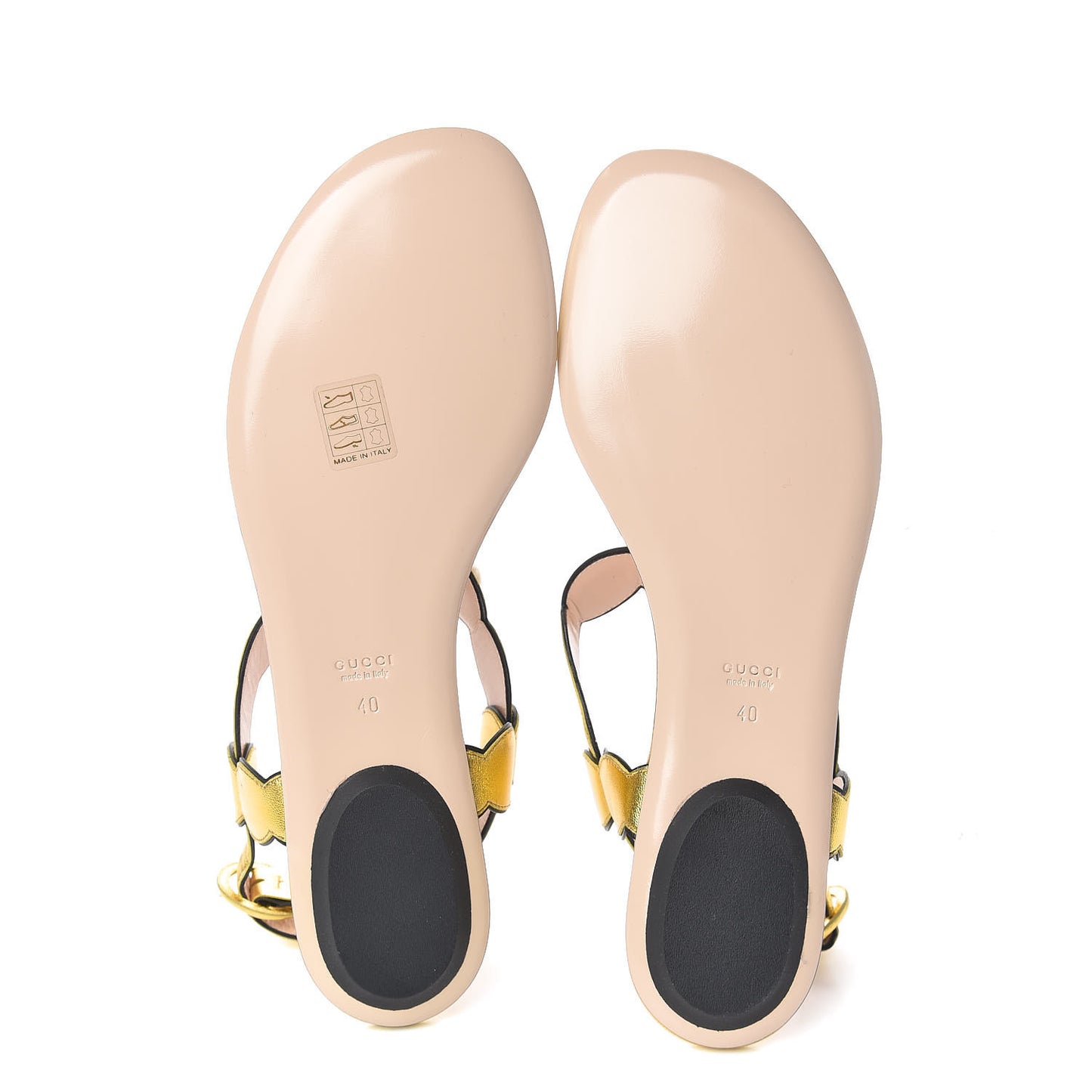 Metallic Nappa Willow Pearl Thong Sandals 40 Gold