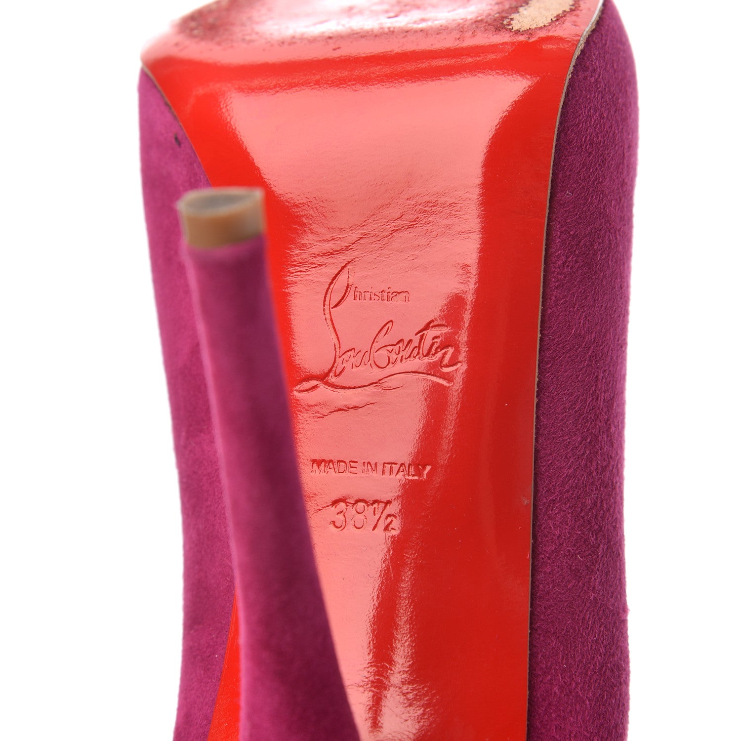 Christian Louboutin Veau Velours Chester Fille 120 Ankle Bootie 38.5 Fuchsia 7 of 15