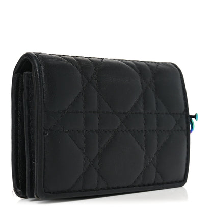Christian Dior Lambskin Cannage Mini Lady Dior Wallet Black 3 of 7