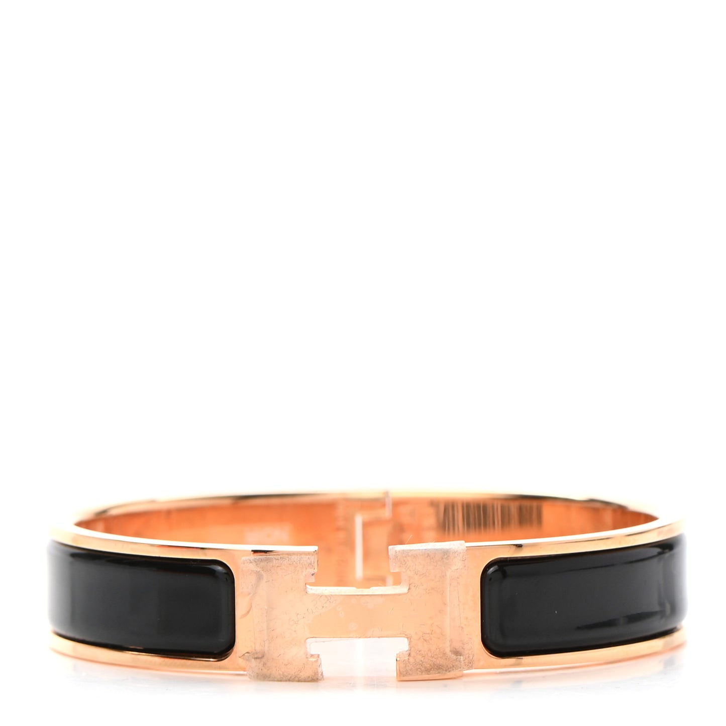 Enamel Narrow Clic Clac H Bracelet PM Black