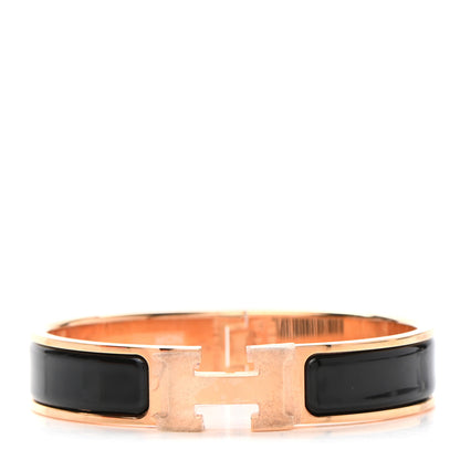 Hermes Enamel Narrow Clic Clac H Bracelet PM Black 1 of 5