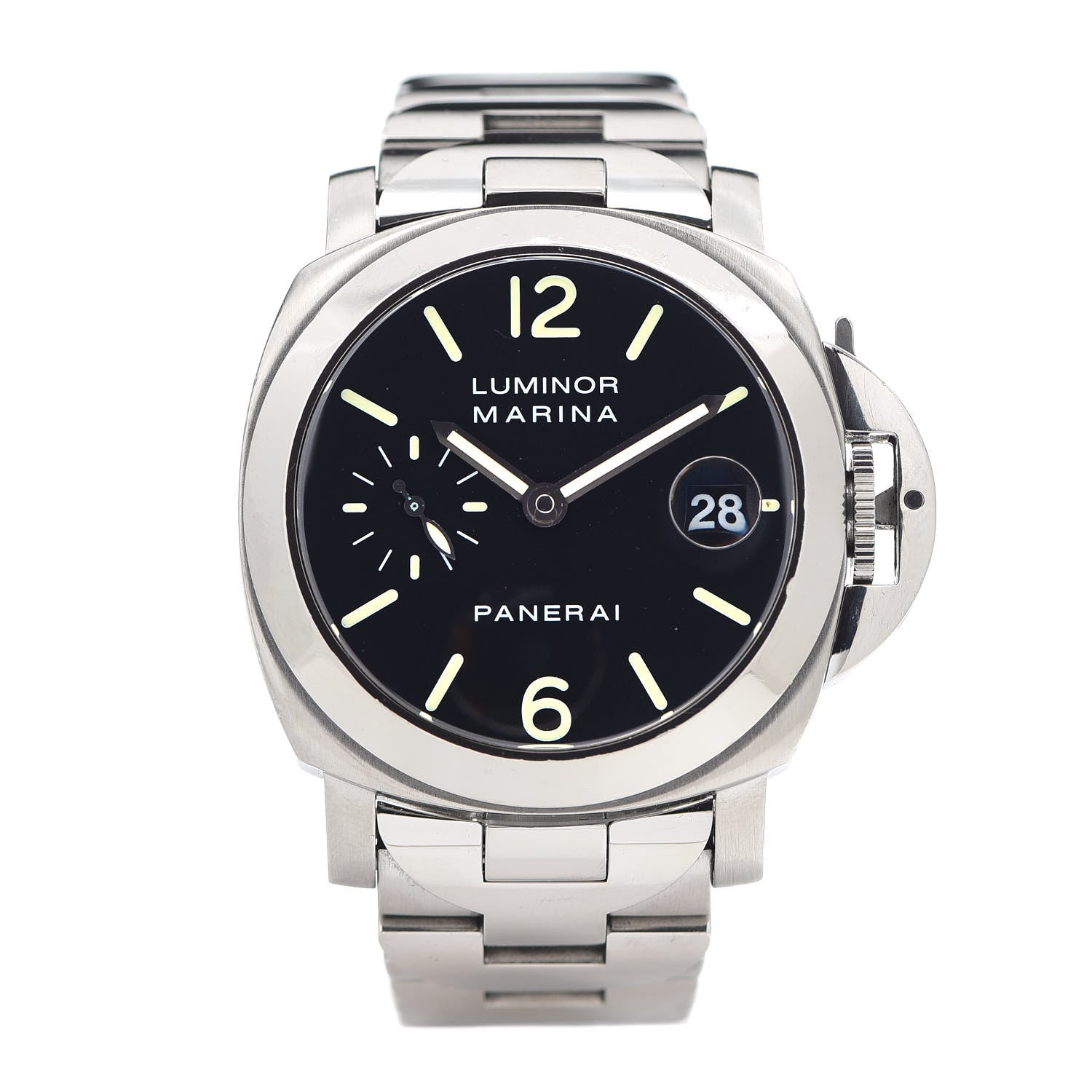 Panerai Stainless Steel 44mm Marina Luminor Automatic Watch Black PAM00050 1 of 6