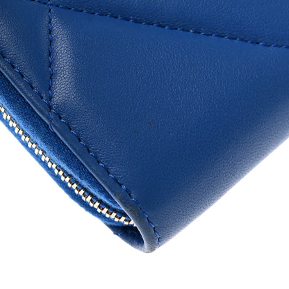 Chanel Lambskin Quilted Chanel 19 Zip Around Coin Purse Wallet Dark Blue 10 of 12