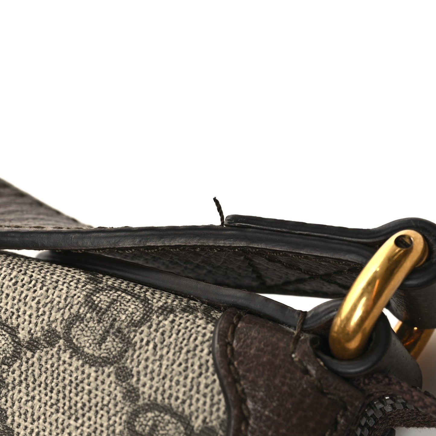 GG Supreme Monogram Web Ophidia Half Moon Hobo Brown