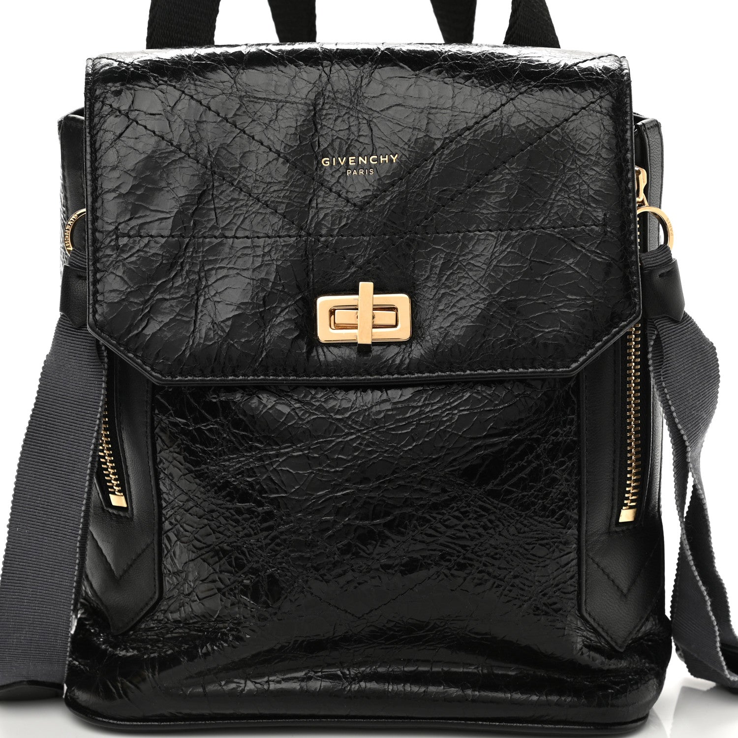 Givenchy Creased Patent Calfskin ID Backpack Black 15 of 25
