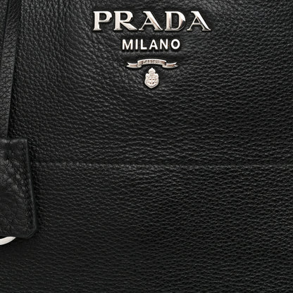 Prada Vitello Daino Zip Shopping Tote Black 6 of 11