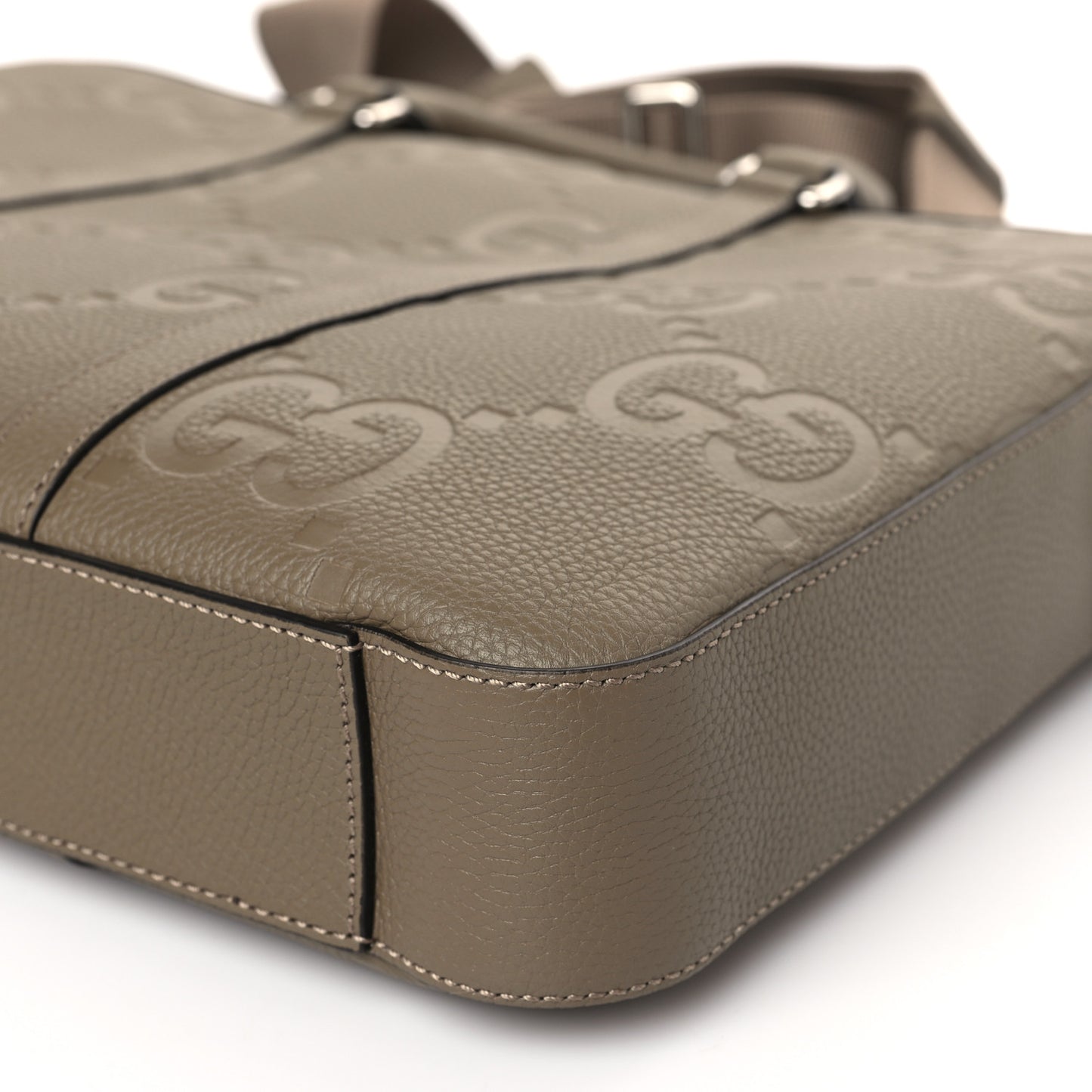 Piuma Calfskin Jumbo GG Embossed Briefcase Good Taupe