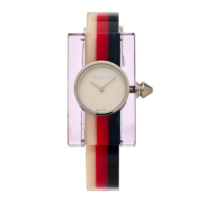 Gucci Stainless Steel Plexiglass Mother of Pearl 24mm Quartz Watch 1 of 5