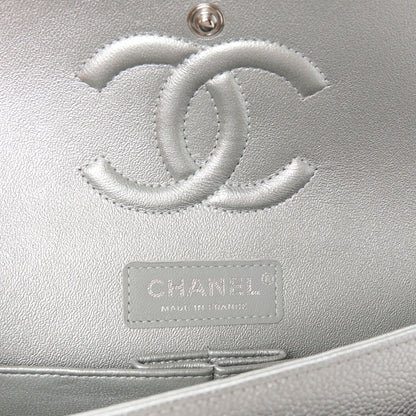 Chanel Metallic Caviar Quilted Medium Double Flap Silver 6 of 11