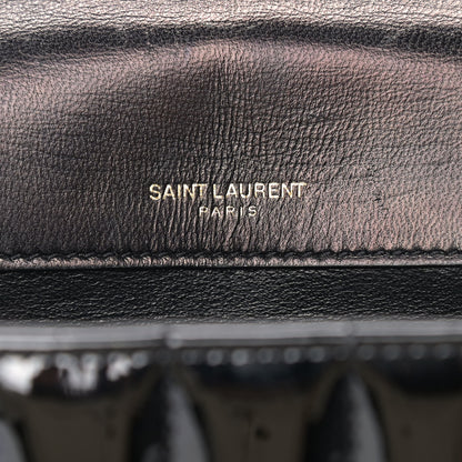 Saint Laurent Patent Matelasse Monogram Large Vicky Chain Bag Black 8 of 15