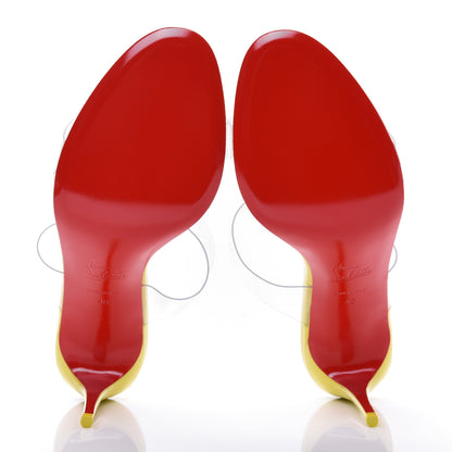 Christian Louboutin Patent PVC Just Nothing 85 Slide Sandals 40 Citrus 5 of 8