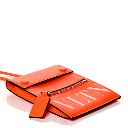 Valentino Garavani Calfskin VLTN Neck Strap Wallet Arancio 3 of 5
