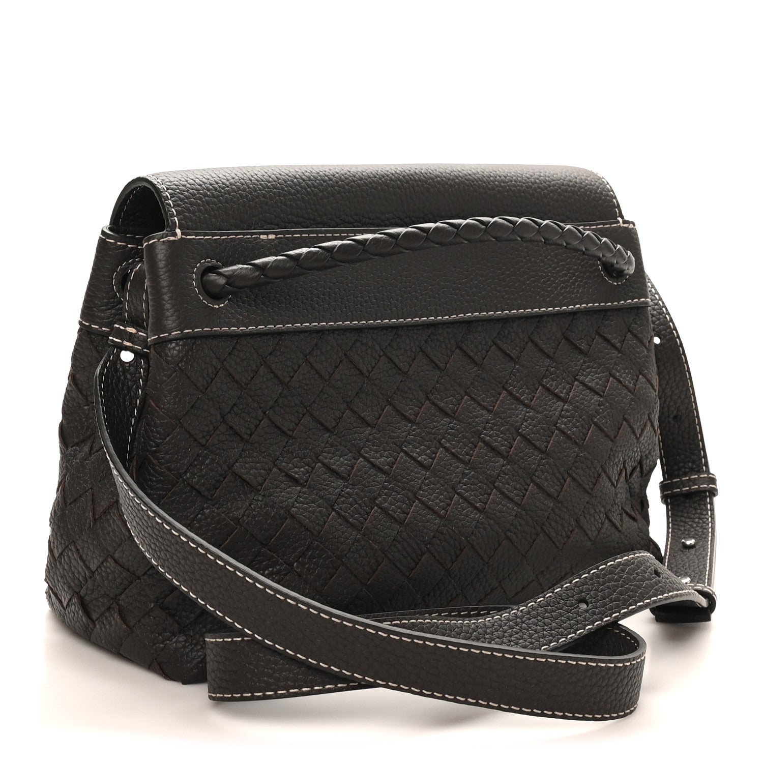 Bottega Veneta Grained Calfskin Intrecciato Small Andiamo Messenger Bag Fondant 3 of 9