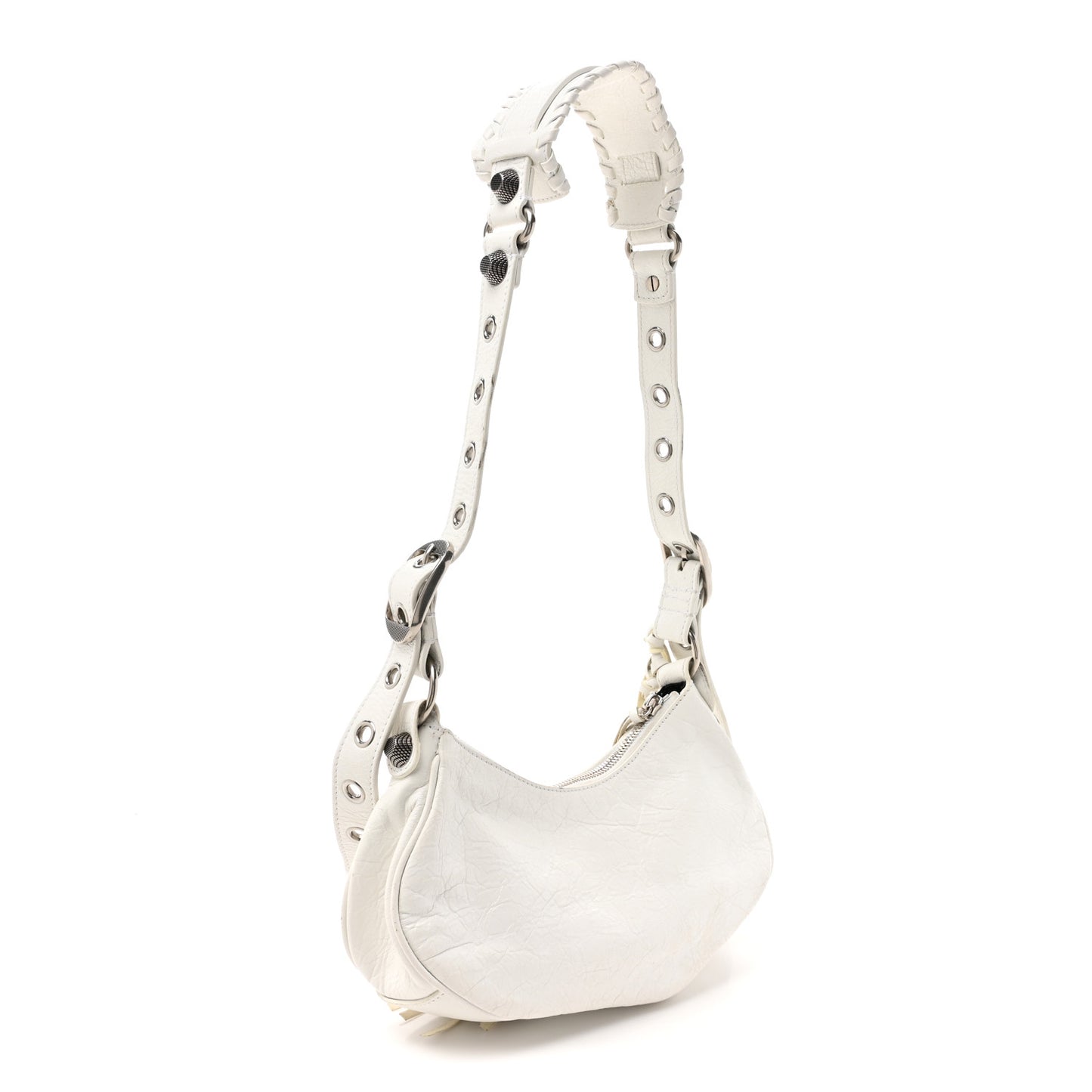 Agneau Arena Le Cagole Shoulder Bag XS Optic White
