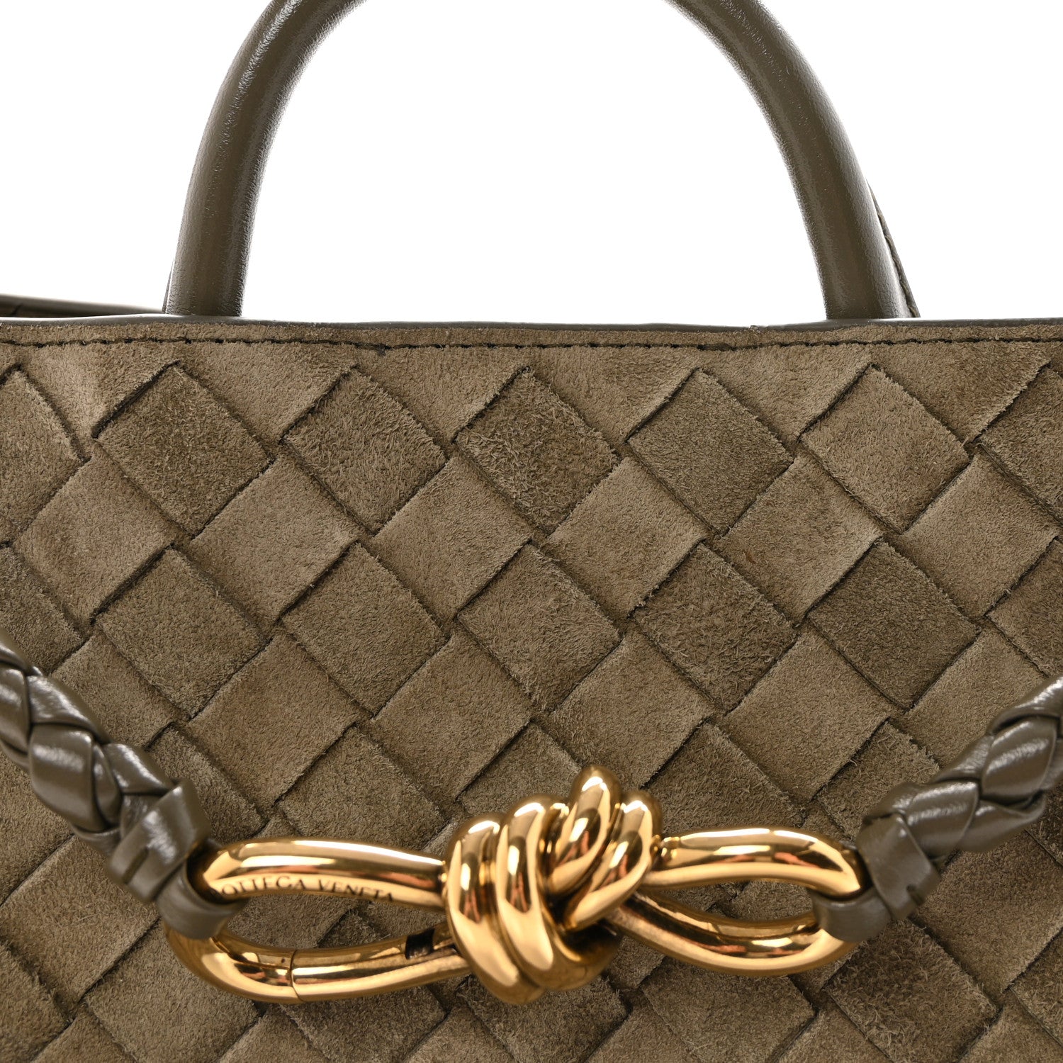 Bottega Veneta Suede Intrecciato Small Andiamo Shoulder Bag Cypress 7 of 9