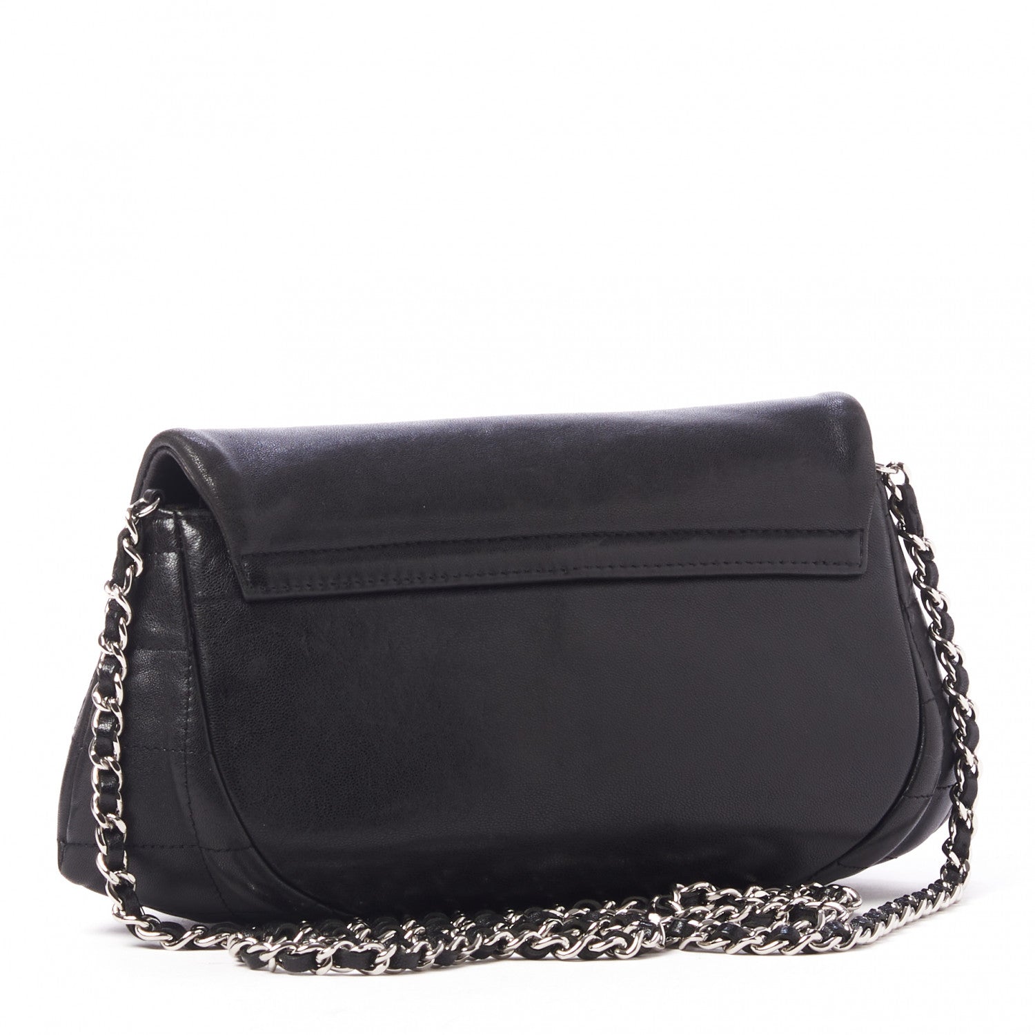 Chanel Lambskin Half Moon Wallet On Chain WOC Black 3 of 9