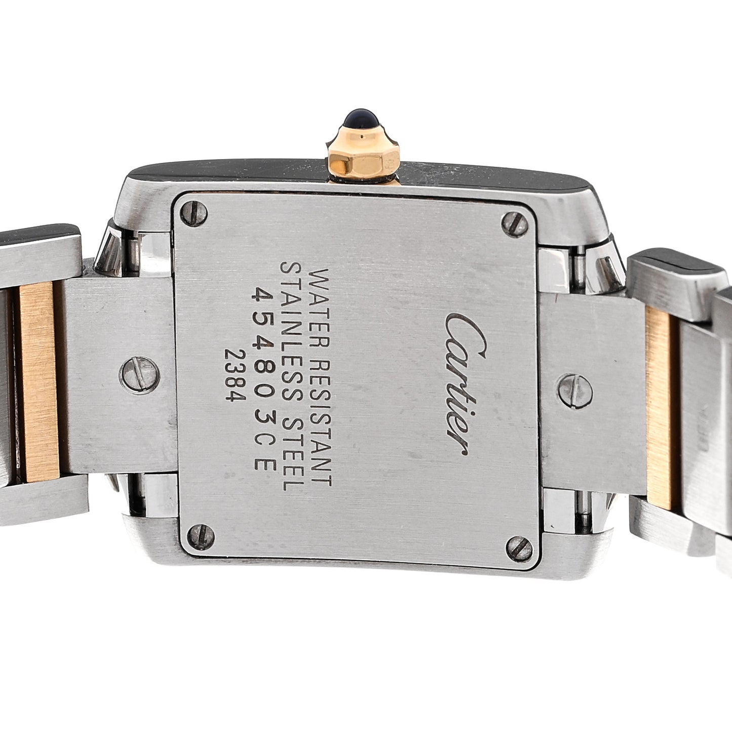 Stainless Steel 18K Yellow Gold 20mm Tank Francaise Quartz Watch