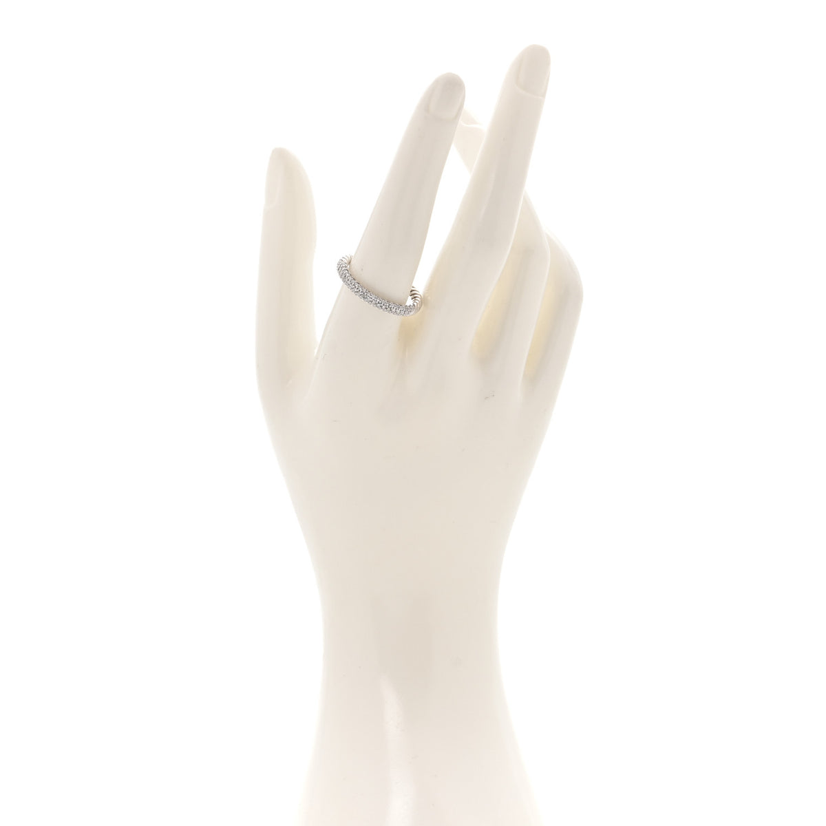 Sterling Silver Diamond Petite Pave Band Ring 60 9