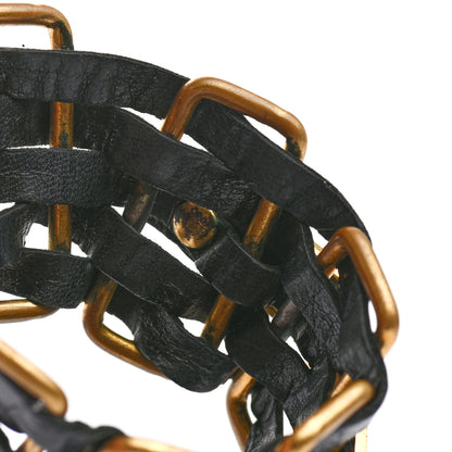Chanel Lambskin Chain Bracelet Black Gold 5 of 5