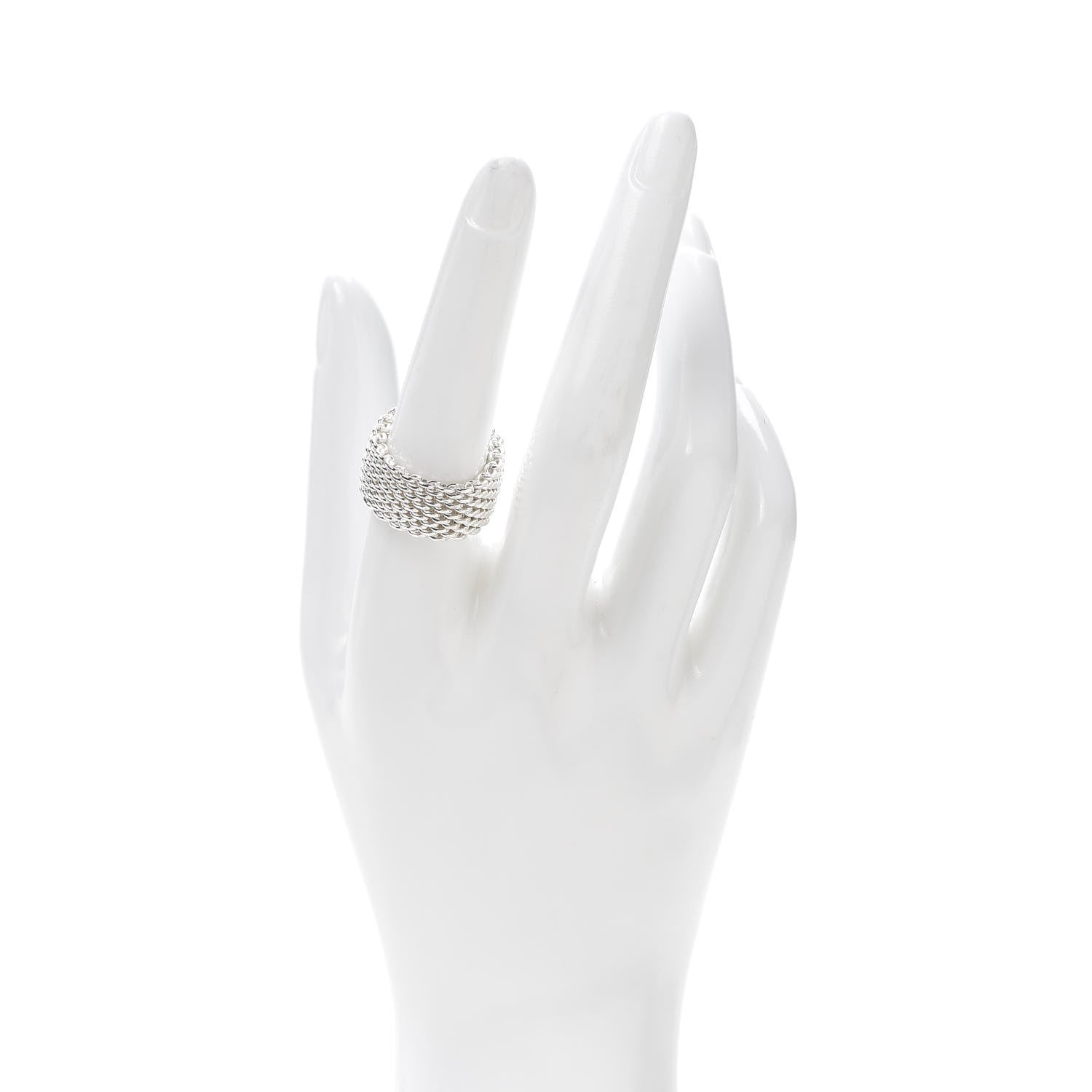 Tiffany Sterling Silver Somerset Mesh Ring 56 7.5 2 of 4