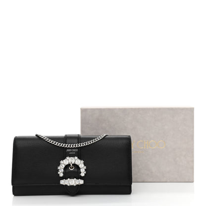 Jimmy Choo Calfskin Crystal Cheri Wallet on Chain Bag Black 11 of 11