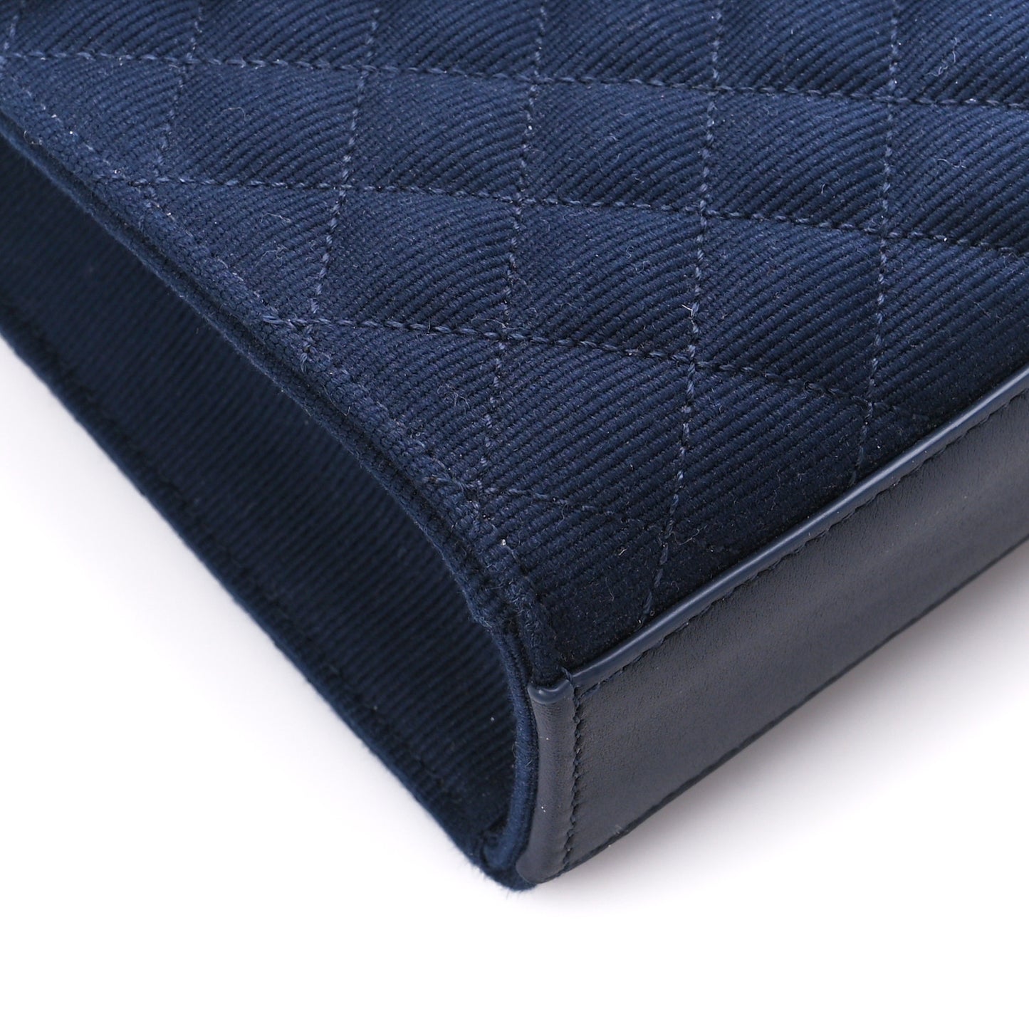 Canvas Calfskin Mixed Matelasse Triquilt Medium Monogram Satchel Deeply Blue