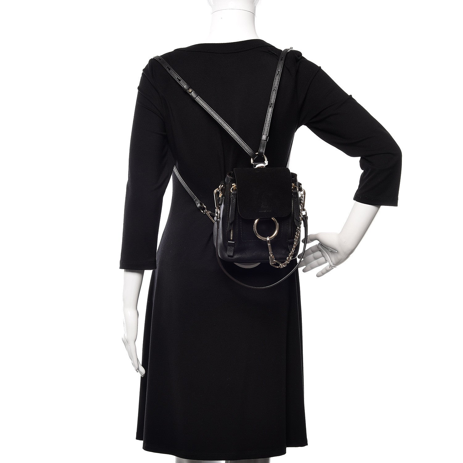 Chloe Suede Calfskin Mini Faye Backpack Black 2 of 10