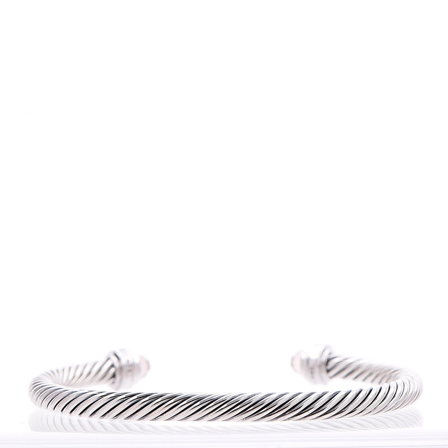 David Yurman Sterling Silver Diamond Morganite 5mm Cable Classics Bracelet 3 of 7