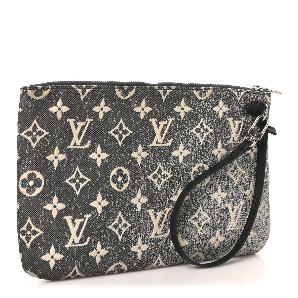 Louis Vuitton Denim Monogram Jacquard Neverfull MM GM Pochette Gray 3 of 8