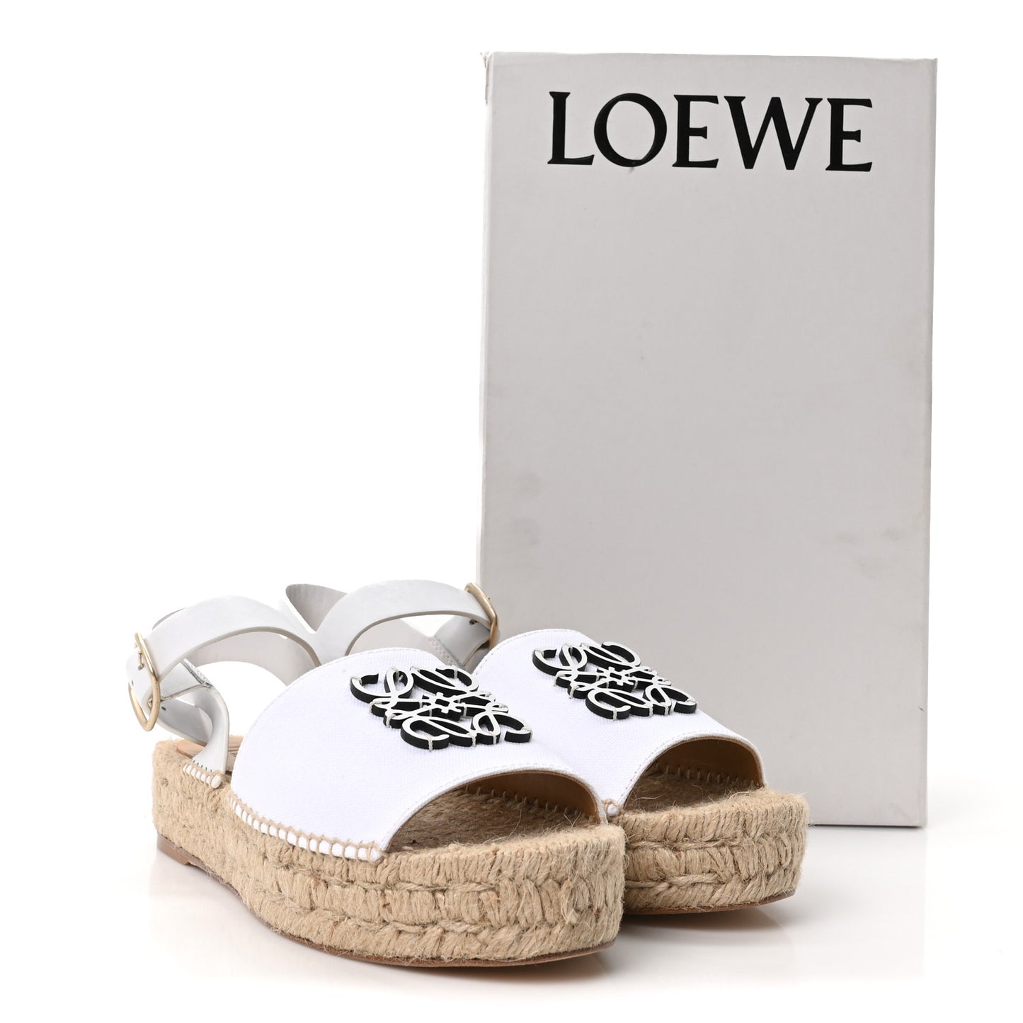 Raffia Logo Espadrille Sandals 40 Natural White