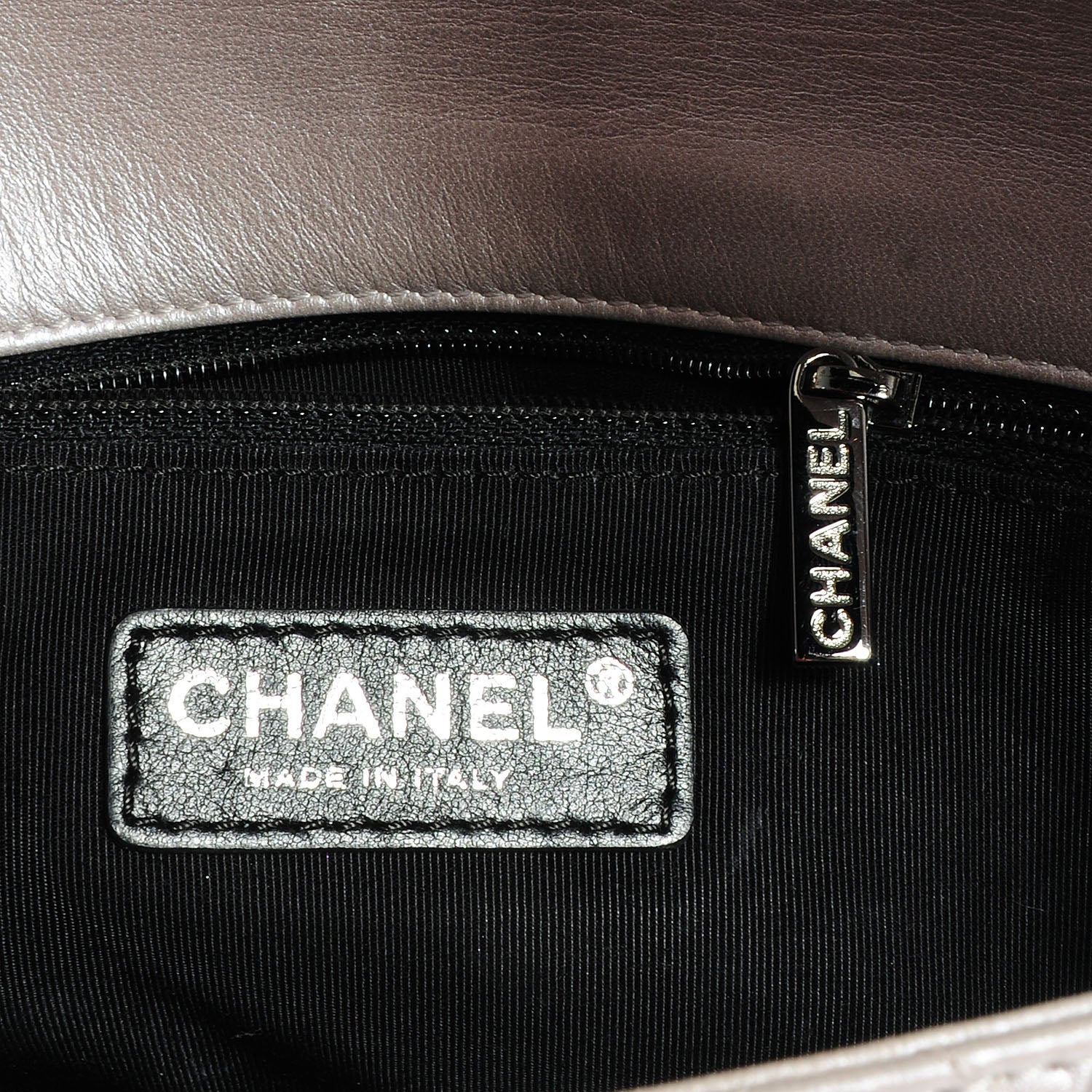 Chanel Metallic Calfskin East West Mademoiselle Flap Pearl Black 7 of 8