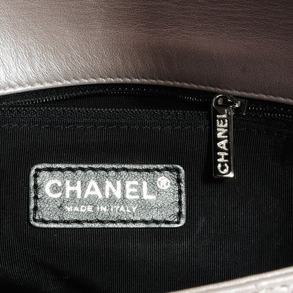 Chanel Metallic Calfskin East West Mademoiselle Flap Pearl Black 7 of 8
