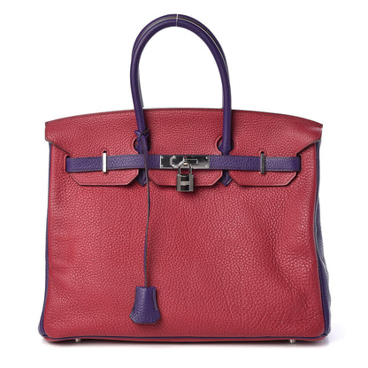 Hermes Togo Bi Color Horseshoe Birkin 35 Iris Rubis 1 of 14