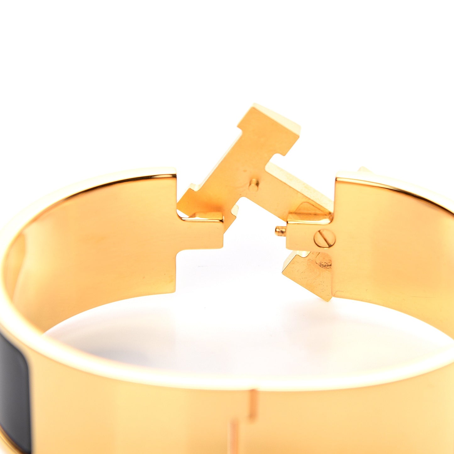 Enamel Wide Clic Clac H Bracelet GM Black