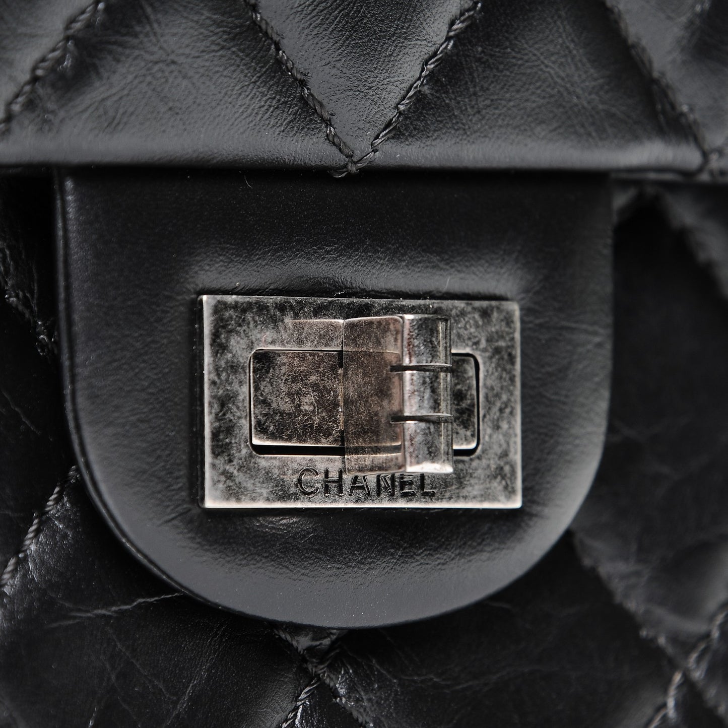 Aged Calfskin Quilted 2.55 Reissue 226 Flap Black
