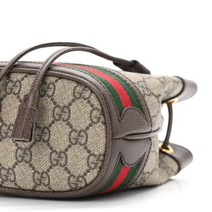 Gucci GG Supreme Monogram Web Mini Ophidia Bucket Bag Brown 11 of 11