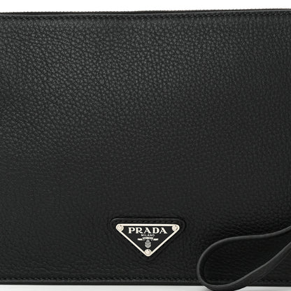 Prada Vitello City Wristlet Pouch Black 8 of 10