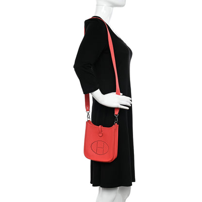 Hermes Taurillon Clemence Evelyne TPM Rouge Pivoine 2 of 13